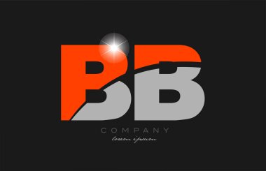 Gri turuncu alfabe logosu dizaynı ile birleşik B B harfi bir şirket veya işletme için uygun.