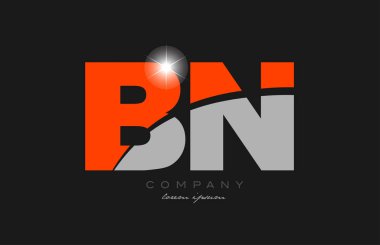 Gri turuncu alfabe logosu dizaynlı bn harfi bir şirket veya işletme için uygun.
