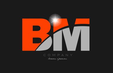 Gri turuncu alfabe logosu tasarımlı bm b m birleşimi bir şirket veya işletme için uygundur