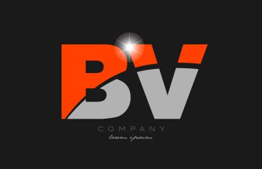 Gri turuncu alfabe logosu tasarımlı bv b v birleşimi bir şirket veya işletme için uygundur
