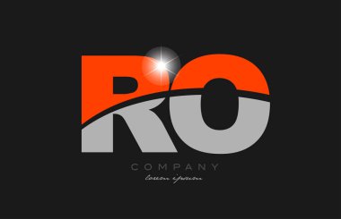 Gri turuncu alfabe simgesi simgesi dizaynı bir şirket veya işletme için uygun ro o kombinasyonu