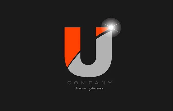 Lettre Gris Orange Couleur Alphabet Logo Icône Design Adapté Une — Image vectorielle