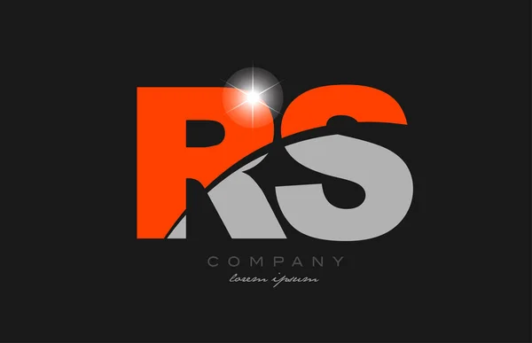 Kombinationsbuchstabe Grau Orange Farbe Alphabet Logo Symbol Design Geeignet Für — Stockvektor