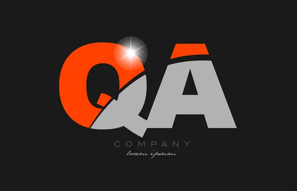 Combination Letter Grey Orange Color Alphabet Logo Icon Design Suitable — Stock Vector