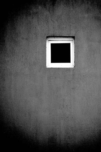 Black white window artistic concept. Solo single loneliness — Stock Photo, Image