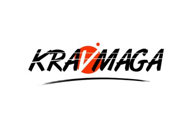 kırmızı daire tasarımı ile krav maga kelime metin logo simgesi