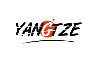 Yantze kelime metin logosu kırmızı daire tasarımı