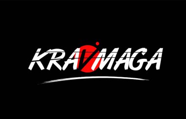 kırmızı daire tasarımı ile krav maga kelime metin logo simgesi