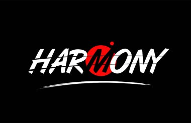 kırmızı daire tasarımı ile uyum kelime metin logosu simgesi