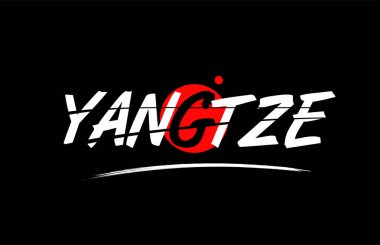 Yantze kelime metin logosu kırmızı daire tasarımı