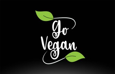 Yeşil yaprak logo simgesi tasarımı ile Vegan kelime metin git