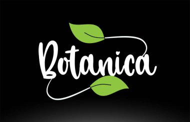 Yeşil yaprak logo simgesi tasarımı ile Botanica kelime metin