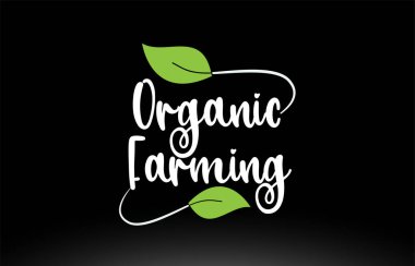 Yeşil yaprak logo simgesi tasarımı ile Organik Tarım kelime metni