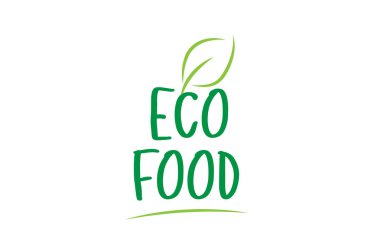 yaprak simgesi logo tasarımı ile eko gıda yeşil kelime metin 