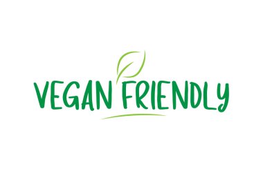 yaprak simgesi logo tasarımı ile vegan dostu yeşil kelime metin 