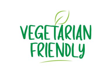 yaprak simgesi logo tasarımı ile vejetaryen dostu yeşil kelime metin 