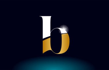 altın alfabe harf b logo şirket simgesi tasarım