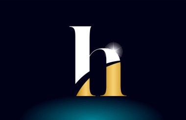 altın alfabe harf h logo şirket simgesi tasarım