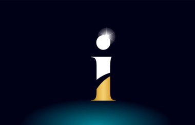 altın alfabe harf i logo şirket simgesi tasarım