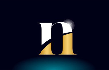 altın alfabe harf n logo şirket simgesi tasarım