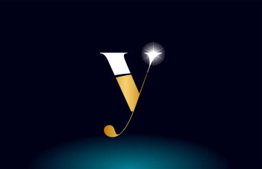 altın alfabe harf y logo şirket simgesi tasarım