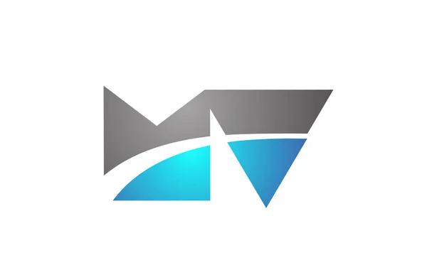 Alfabet litera MV m v logo firmy projekt — Wektor stockowy