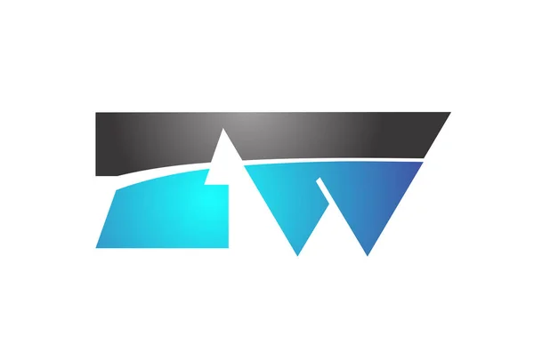Alfabeto letra zw z w logotipo empresa ícone design —  Vetores de Stock