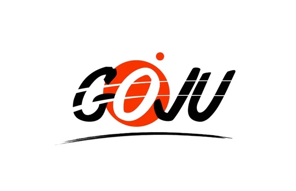 Goju Word text logotyp ikon med röd cirkel design — Stock vektor