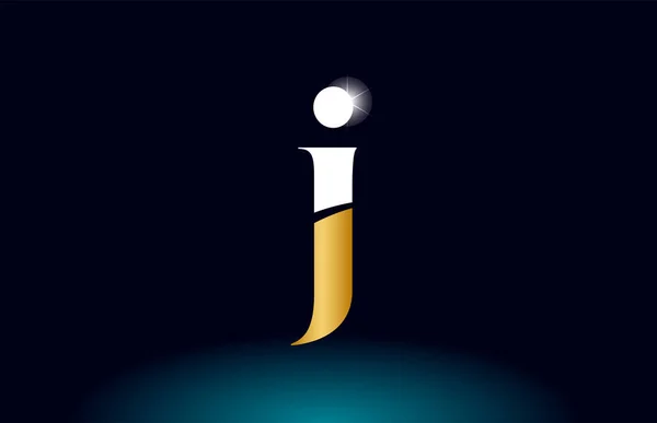 Guld gyllene alfabetet brev j logotyp företag ikon design — Stock vektor