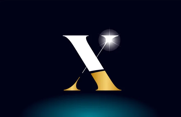 Ouro alfabeto dourado letra x logotipo empresa ícone design —  Vetores de Stock