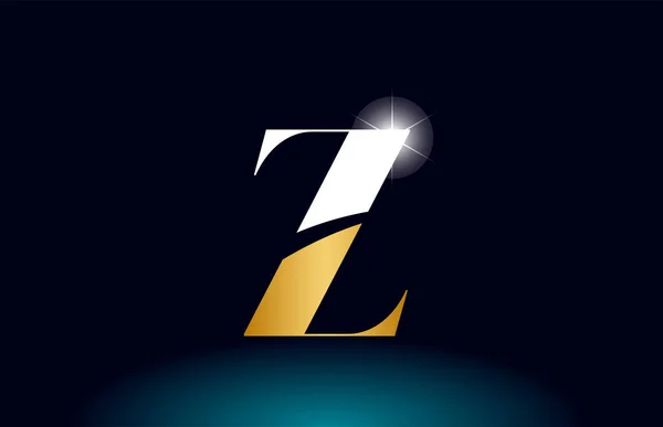 Altın alfabe harf z logo şirket simgesi tasarım — Stok Vektör