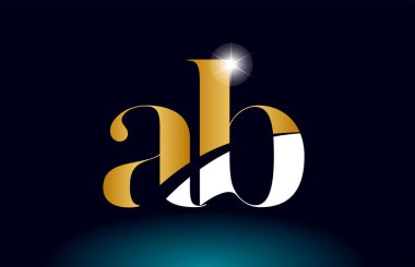 altın alfabe harf ab a b logo kombinasyonu şirket simgesi