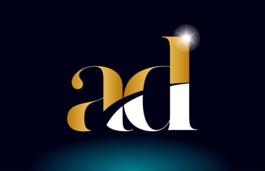 altın alfabe harf reklam bir d logo kombinasyonu şirket simgesi