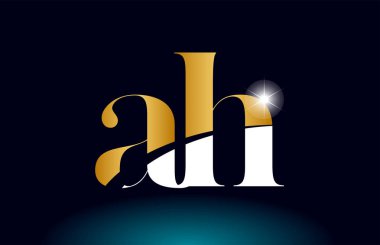 altın alfabe harfi ah a h logo kombinasyonu şirket simgesi