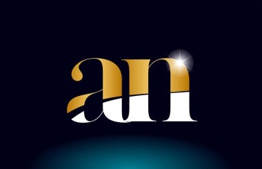 altın alfabe harfi bir n logo kombinasyonu şirket simgesi