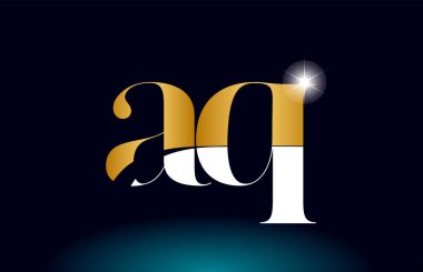 altın alfabe harf aq a q logo kombinasyonu şirket simgesi