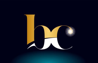 altın alfabe harfi bc b c logo kombinasyonu şirket simgesi