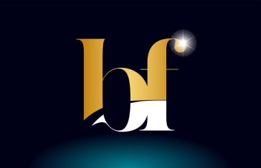 altın alfabe harf bf b f logo kombinasyonu şirket simgesi
