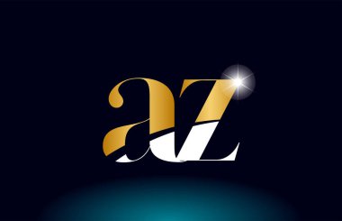 altın alfabe mektup az a z logo kombinasyonu şirket simgesi