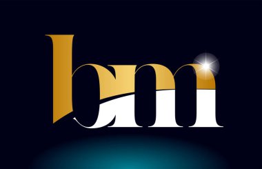 altın alfabe mektup bm b m logo kombinasyonu şirket simgesi