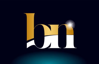 altın alfabe mektup bn b n logo kombinasyonu şirket simgesi
