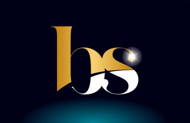 altın alfabe harf bs b s logo kombinasyonu şirket simgesi