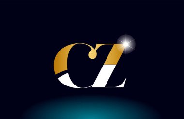 altın alfabe harf cz c z logo kombinasyonu şirket simgesi
