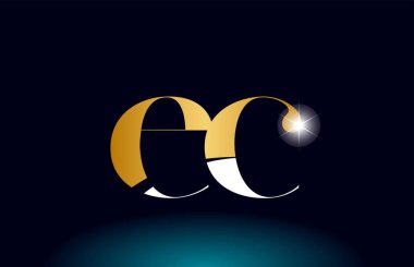 altın alfabe harf ec e c logo kombinasyonu şirket simgesi