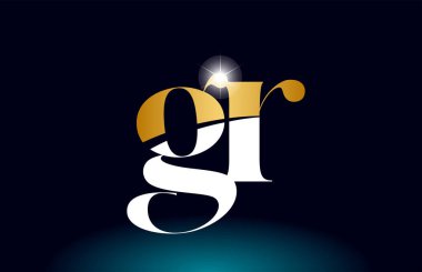 altın alfabe harf gr g r logo kombinasyonu şirket simgesi