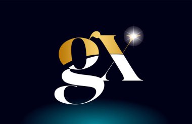 altın alfabe harf gx g x logo kombinasyonu şirket simgesi