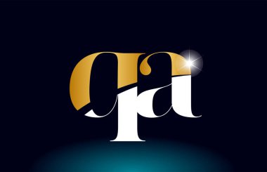 altın alfabe harf qa q bir logo kombinasyonu şirket simgesi