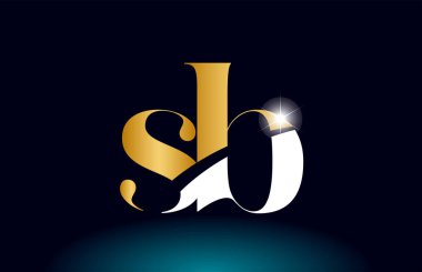 altın alfabe harf sb s b logo kombinasyonu şirket simgesi