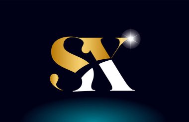 altın alfabe harf sx s x logo kombinasyonu şirket simgesi