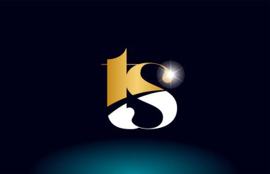 altın alfabe harf ts t s logo kombinasyonu şirket simgesi